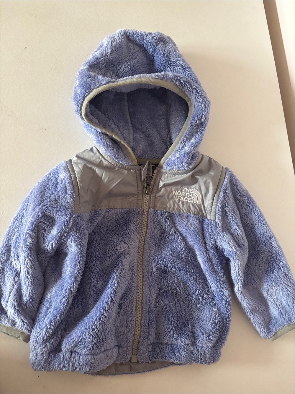 The North Face Lilac Fleece Hoodie with Gray Panels